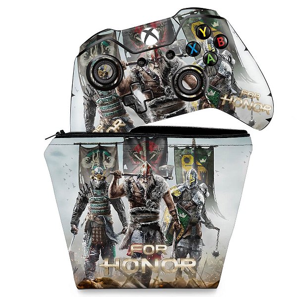 KIT Capa Case e Skin Xbox One Fat Controle - For Honor