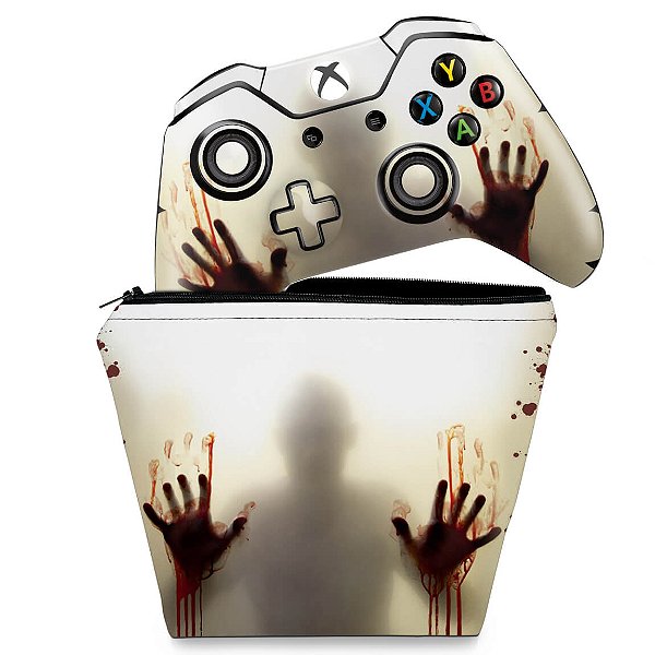KIT Capa Case e Skin Xbox One Fat Controle - Fear The Walking Dead