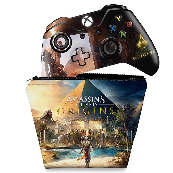 KIT Capa Case e Skin Xbox One Fat Controle - Assassin's Creed: Origins