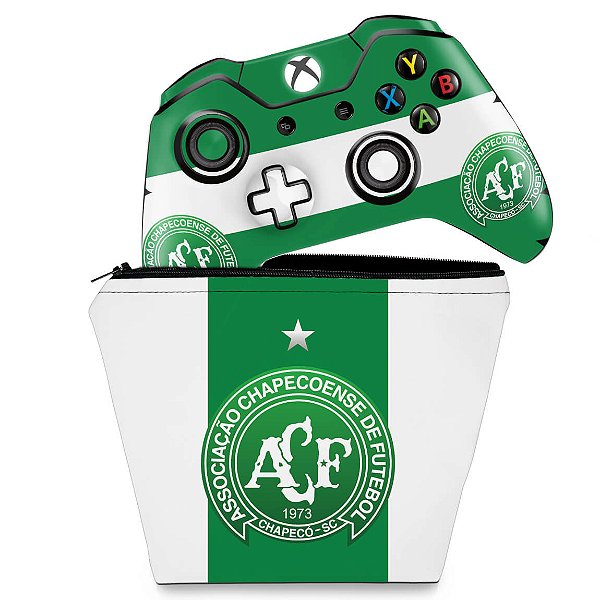 KIT Capa Case e Skin Xbox One Fat Controle - Chapecoense Chape