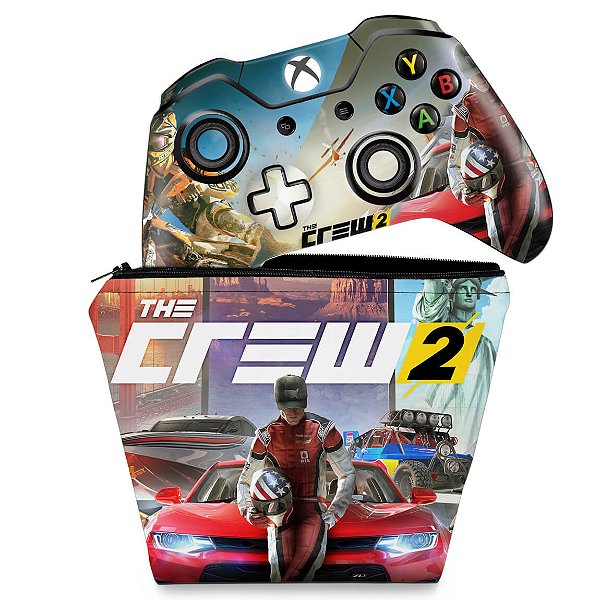 KIT Capa Case e Skin Xbox One Fat Controle - The Crew 2