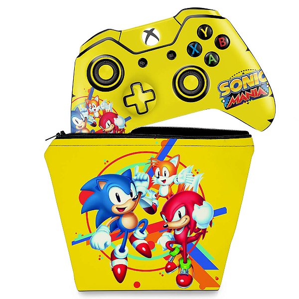 KIT Capa Case e Skin Xbox One Fat Controle - Sonic Mania