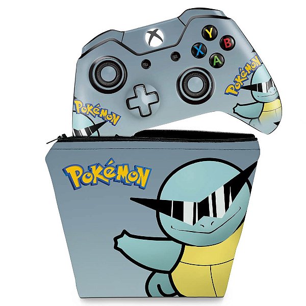 KIT Capa Case e Skin Xbox One Fat Controle - Pokemon Squirtle