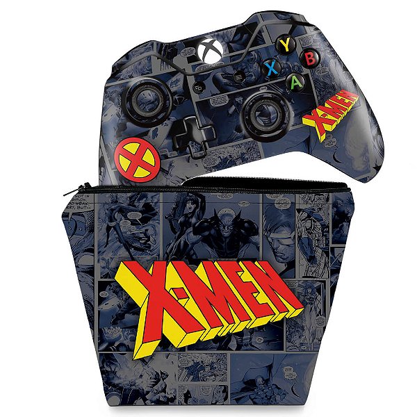 KIT Capa Case e Skin Xbox One Fat Controle - X-Men Comics