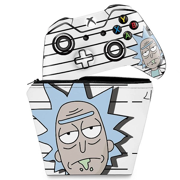 KIT Capa Case e Skin Xbox One Fat Controle - Rick Rick and Morty