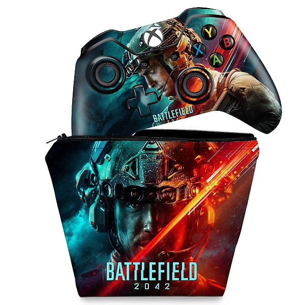 KIT Capa Case e Skin Xbox One Fat Controle - Battlefield 2042