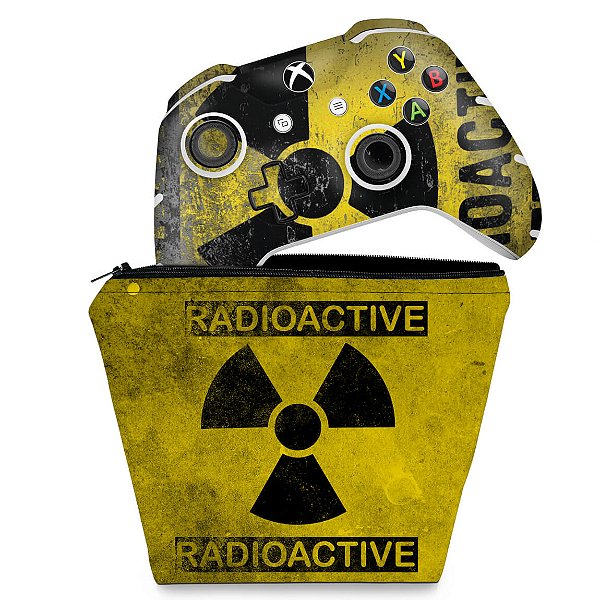 KIT Capa Case e Skin Xbox One Slim X Controle - Radioativo