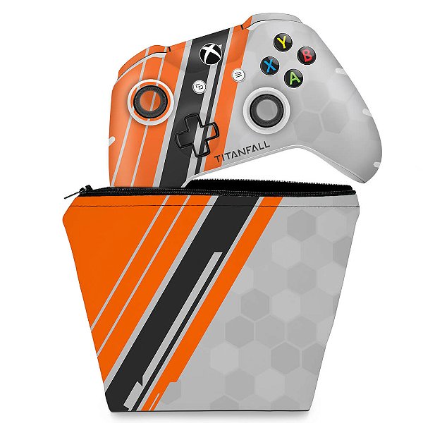 KIT Capa Case e Skin Xbox One Slim X Controle - Titanfall Edition