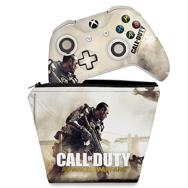 KIT Capa Case e Skin Xbox One Slim X Controle - Call of Duty Advanced Warfare