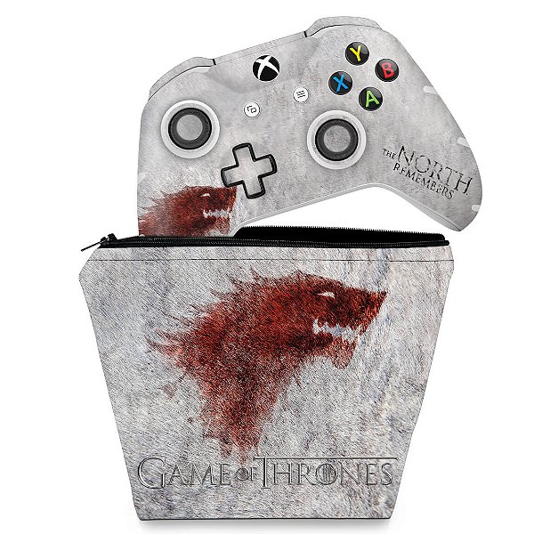 KIT Capa Case e Skin Xbox One Slim X Controle - Game of Thrones #A