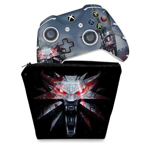KIT Capa Case e Skin Xbox One Slim X Controle - The Witcher 3 #A
