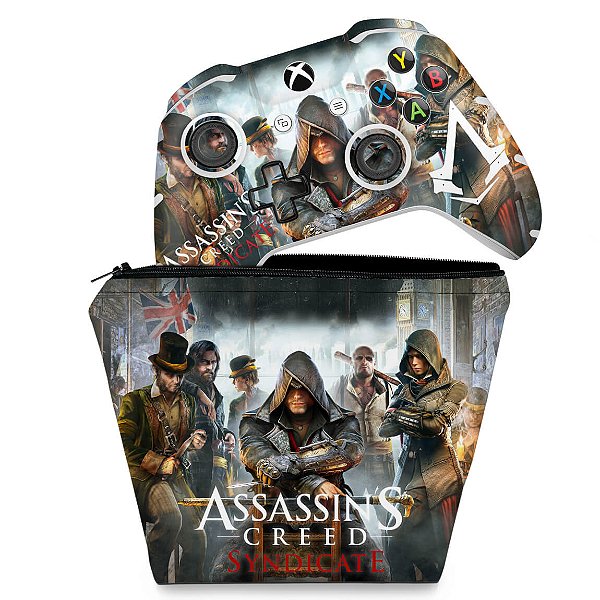 KIT Capa Case e Skin Xbox One Slim X Controle - Assassin's Creed Syndicate
