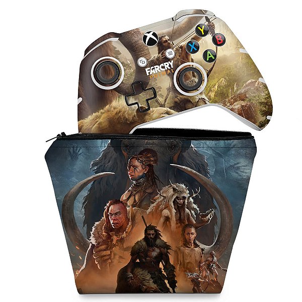 KIT Capa Case e Skin Xbox One Slim X Controle - Far Cry Primal