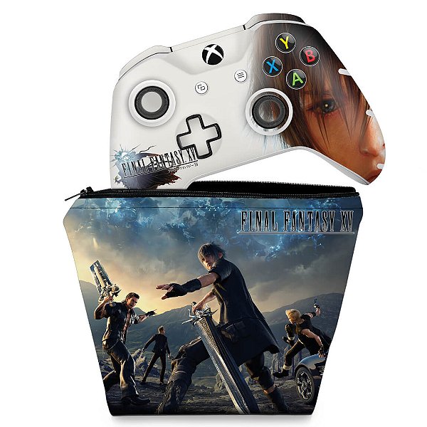 KIT Capa Case e Skin Xbox One Slim X Controle - Final Fantasy XV #B