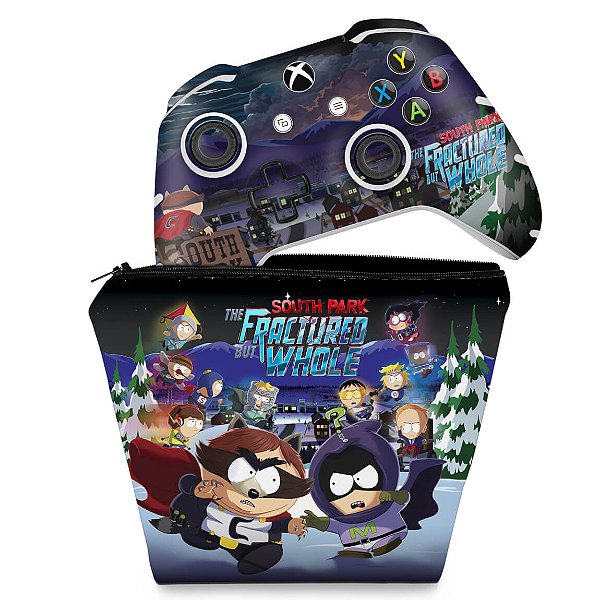 KIT Capa Case e Skin Xbox One Slim X Controle - South Park: The Fractured But Whole