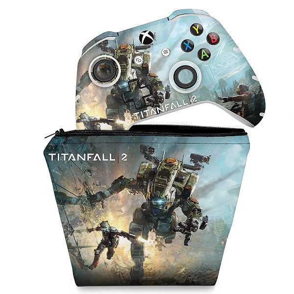 KIT Capa Case e Skin Xbox One Slim X Controle - Titanfall 2