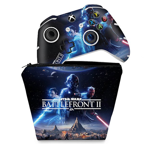 KIT Capa Case e Skin Xbox One Slim X Controle - Star Wars - Battlefront 2