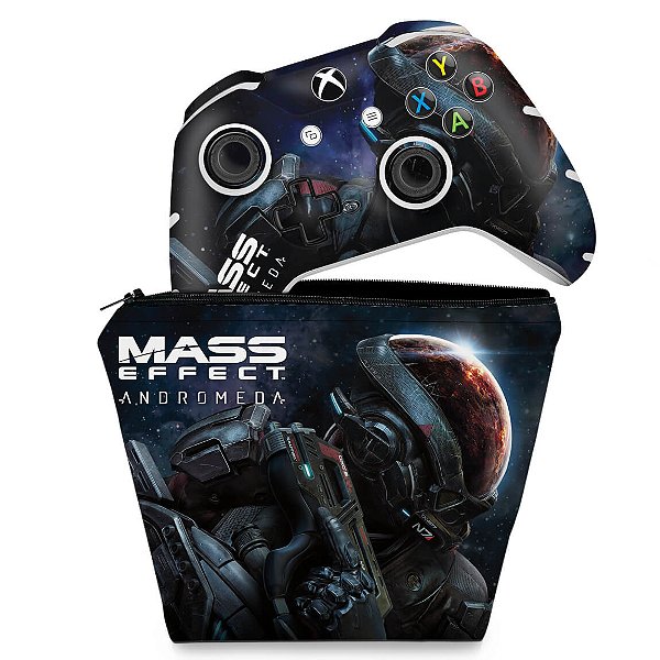 KIT Capa Case e Skin Xbox One Slim X Controle - Mass Effect: Andromeda
