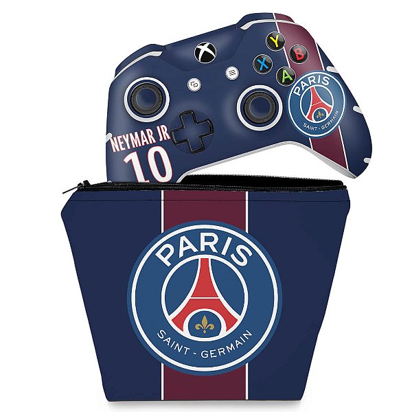 KIT Capa Case e Skin Xbox One Slim X Controle - Paris Saint Germain Neymar Jr PSG