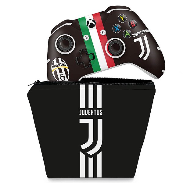 KIT Capa Case e Skin Xbox One Slim X Controle - Juventus Football Club