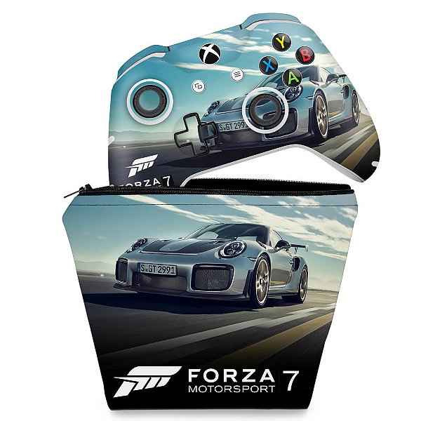 KIT Capa Case e Skin Xbox One Slim X Controle - Forza Motorsport 7