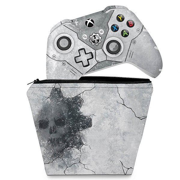 KIT Capa Case e Skin Xbox One Slim X Controle - Gears 5 Special Edition Bundle
