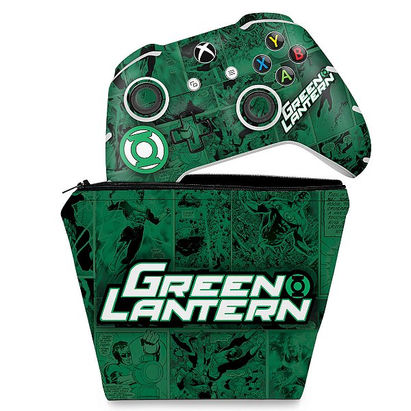 KIT Capa Case e Skin Xbox One Slim X Controle - Lanterna Verde Comics