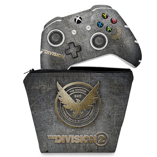 KIT Capa Case e Skin Xbox One Slim X Controle - The Division 2