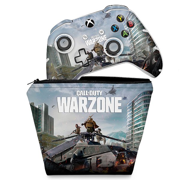 KIT Capa Case e Skin Xbox One Slim X Controle - Call of Duty Warzone