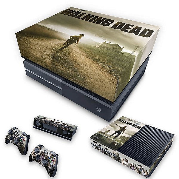 KIT Xbox One Fat Skin e Capa Anti Poeira - The Walking Dead