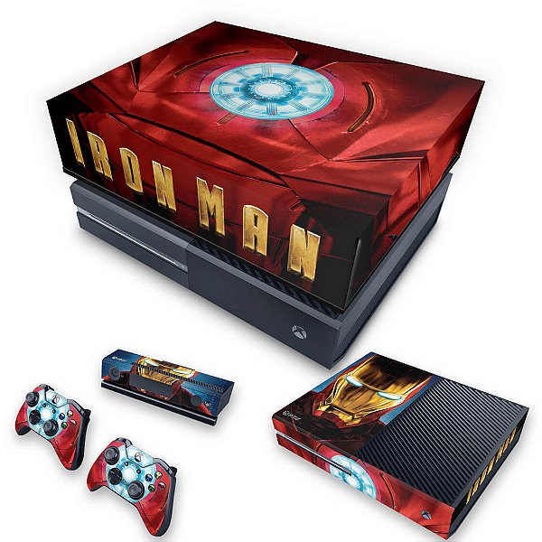 KIT Xbox One Fat Skin e Capa Anti Poeira - Iron Man - Homem de Ferro