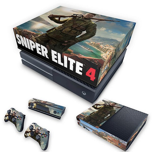 KIT Xbox One Fat Skin e Capa Anti Poeira - Sniper Elite 4