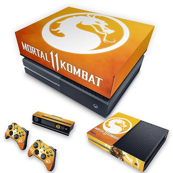 KIT Xbox One Fat Skin e Capa Anti Poeira - Mortal Kombat 11