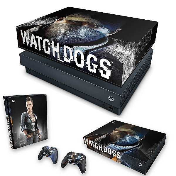 KIT Xbox One X Skin e Capa Anti Poeira - Watch Dogs