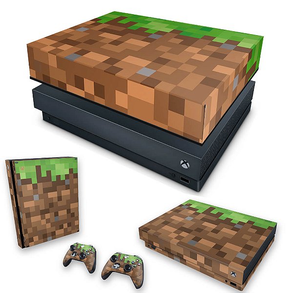 KIT Xbox One X Skin e Capa Anti Poeira - Minecraft