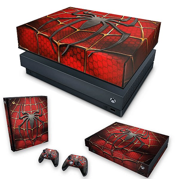 KIT Xbox One X Skin e Capa Anti Poeira - Spider Man - Homem Aranha