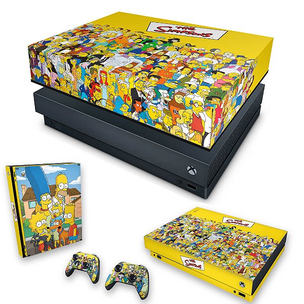 KIT Xbox One X Skin e Capa Anti Poeira - The Simpsons