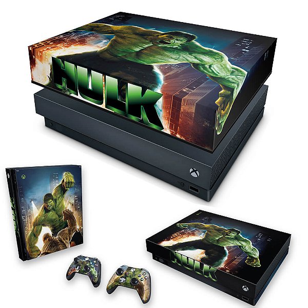 KIT Xbox One X Skin e Capa Anti Poeira - Hulk