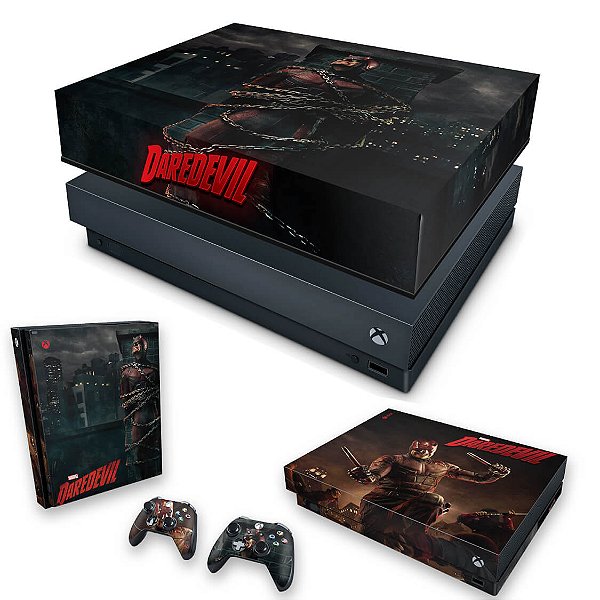 KIT Xbox One X Skin e Capa Anti Poeira - Daredevil Demolidor