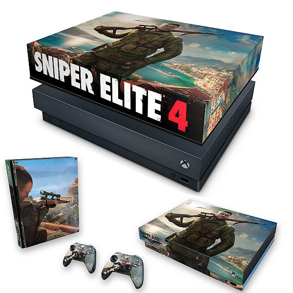 KIT Xbox One X Skin e Capa Anti Poeira - Sniper Elite 4