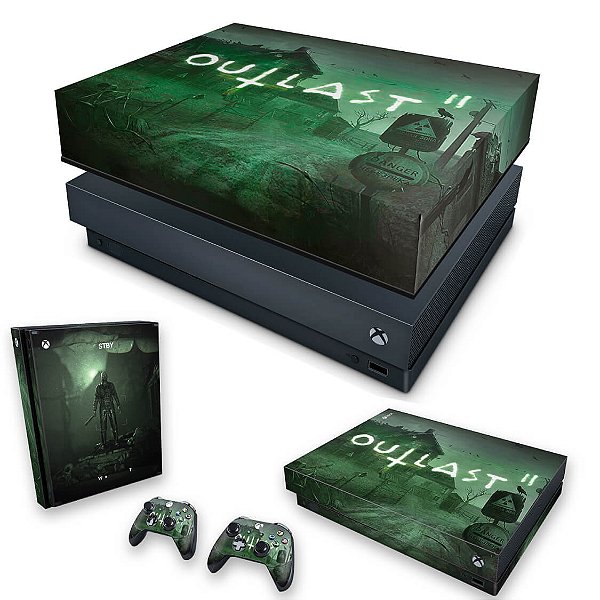 KIT Xbox One X Skin e Capa Anti Poeira - Outlast 2