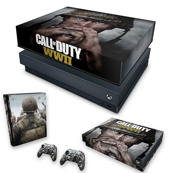 KIT Xbox One X Skin e Capa Anti Poeira - Call of Duty WW2