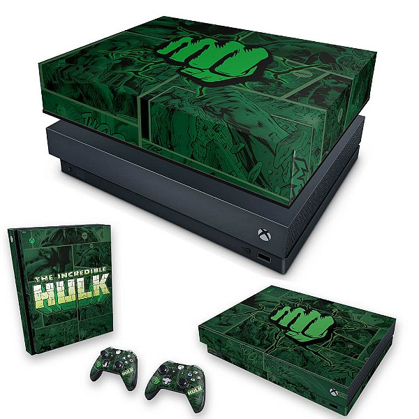 KIT Xbox One X Skin e Capa Anti Poeira - Hulk Comics