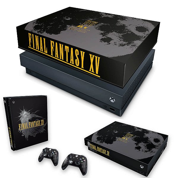 KIT Xbox One X Skin e Capa Anti Poeira - Final Fantasy XV Bundle