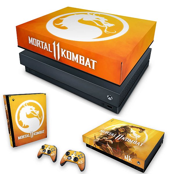 KIT Xbox One X Skin e Capa Anti Poeira - Mortal Kombat 11