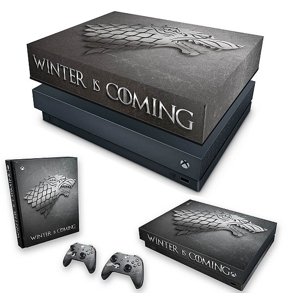 KIT Xbox One X Skin e Capa Anti Poeira - Game Of Thrones Stark