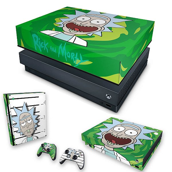 KIT Xbox One X Skin e Capa Anti Poeira - Rick Rick and Morty