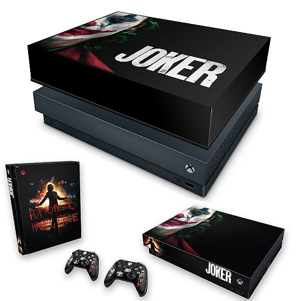 KIT Xbox One X Skin e Capa Anti Poeira - Joker Coringa Filme