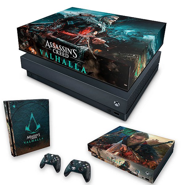 KIT Xbox One X Skin e Capa Anti Poeira - Assassin's Creed Valhalla