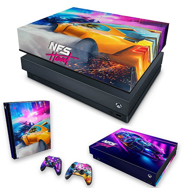 KIT Xbox One X Skin e Capa Anti Poeira - Need For Speed Heat